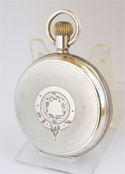 fig 1. Antique silver English lever pocket watch originally retailed by Johnson & Son Sheffield