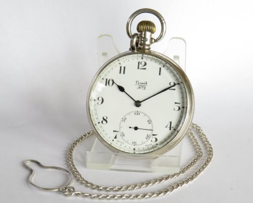 1932 Silver Limit No 2 Pocket Watch with Chain