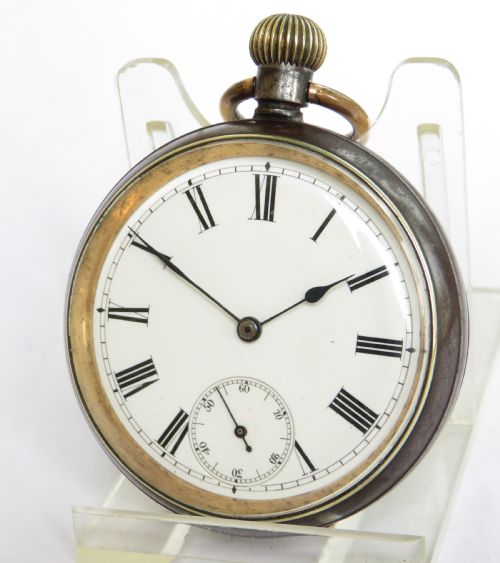 Antique Omega Gun Metal Pocket Watch