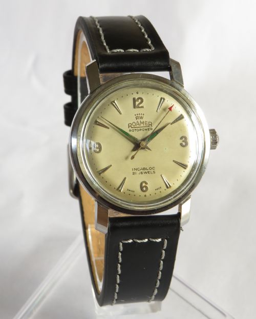 fig 1. Gents 1950s Roamer Rotopower wrist watch