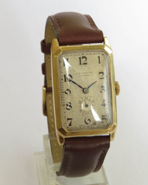 fig 1. Gents 9ct gold Cyma wrist watch for J W Benson