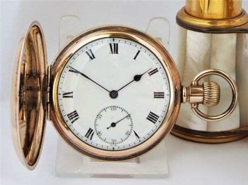 A 1930s Satisfaction Full Hunter Pocket Watch by L Tieche Gammeter.