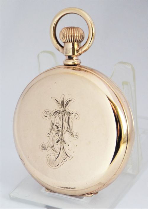 fig 1. Antique 1920s Swiss full hunter pocket watch.