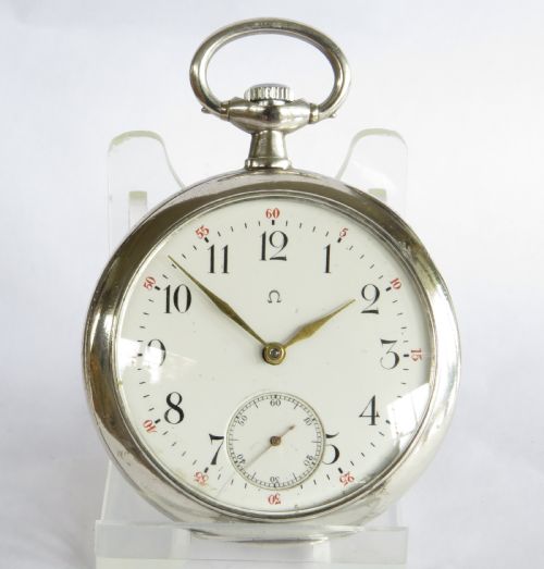 fig 1. Antique silver Omega pocket watch, 1912