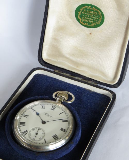 fig 2. Silver Waltham pocket watch, 1930