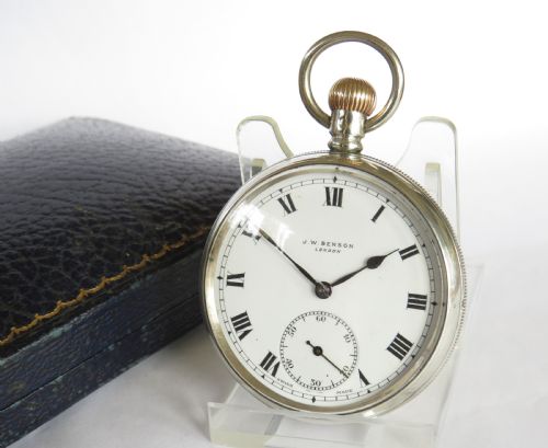 Antique Silver Cyma Pocket Watch from J W Benson