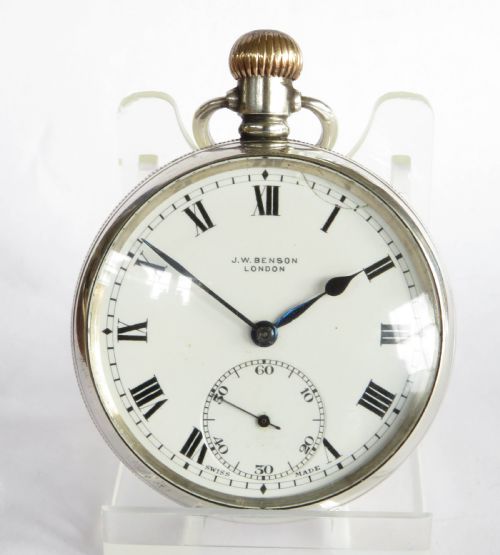 fig 1. Silver J W Benson pocket watch