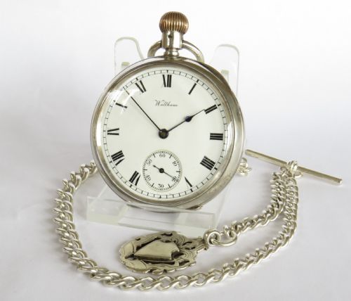 Antique Waltham Traveler Pocket Watch and Chain