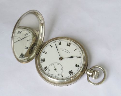 fig 1. 1939 silver Bravington Renown full hunter pocket watch