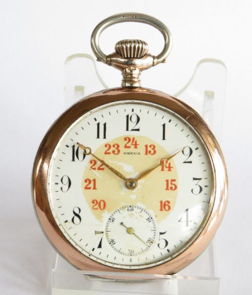 fig 1. Antique silver Omega pocket watch, 1912