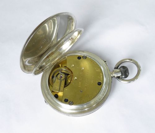fig 3. Antique silver half hunter pocket watch, J W Benson