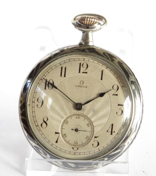 Antique Niello Cased Omega Pocket Watch