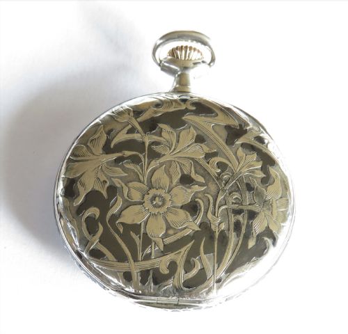 fig 2. Antique niello cased Omega pocket watch