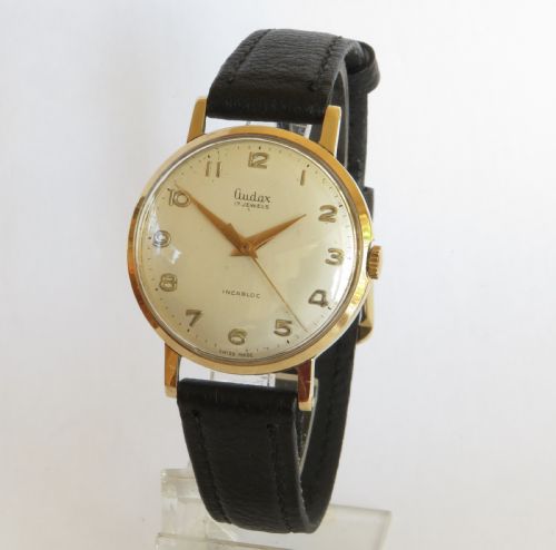 Gents 9ct Gold Audax Wrist Watch, 1960