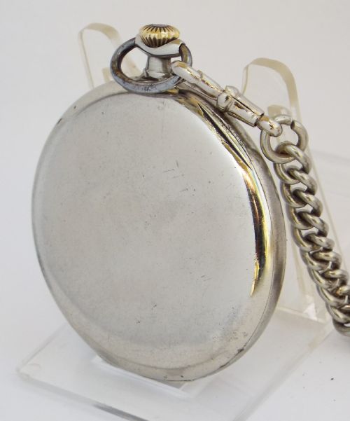 fig 1. Antique 1920s Doxa pocket watch & chain.