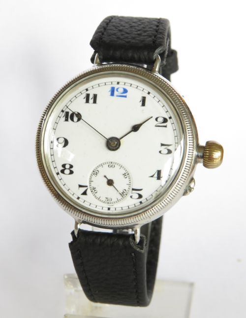 Gents Ww1 Antique Silver Trench Watch, Borgel Case