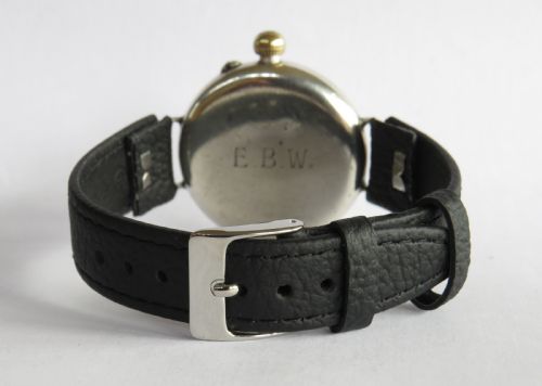fig 3. Gents WW1 antique silver trench watch, Borgel case