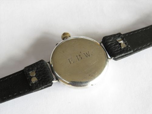 fig 4. Gents WW1 antique silver trench watch, Borgel case
