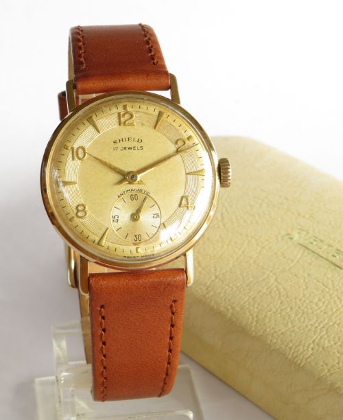 fig 1. 1950s mid-size Shield wrist watch