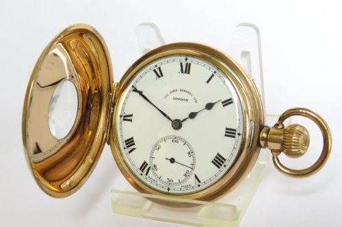 fig 1. Antique half hunter pocket watch, Sir John Bennett