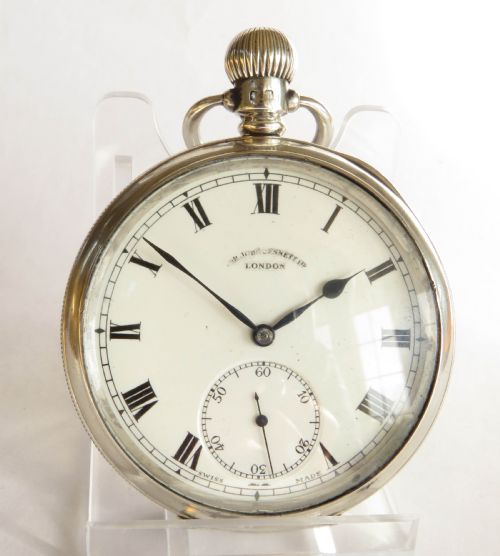 fig 1. Antique silver Minerva pocket watch, 1924