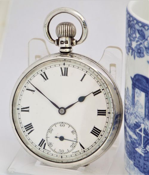 A 1930s Rotherham & Sons Silver Pocket Watch.