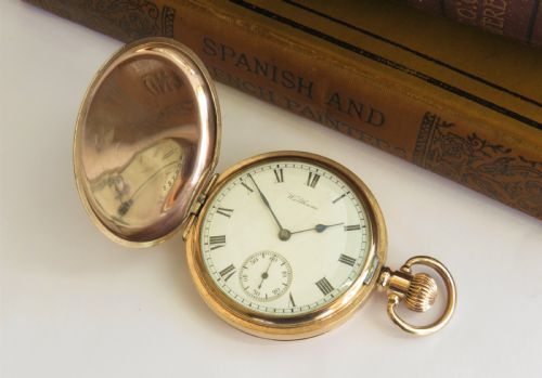 fig 1. Waltham Traveler full hunter pocket watch, 1913.