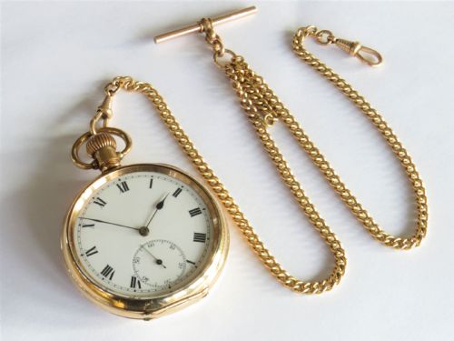 fig 1. Antique Stauffer & Co pocket watch and chain