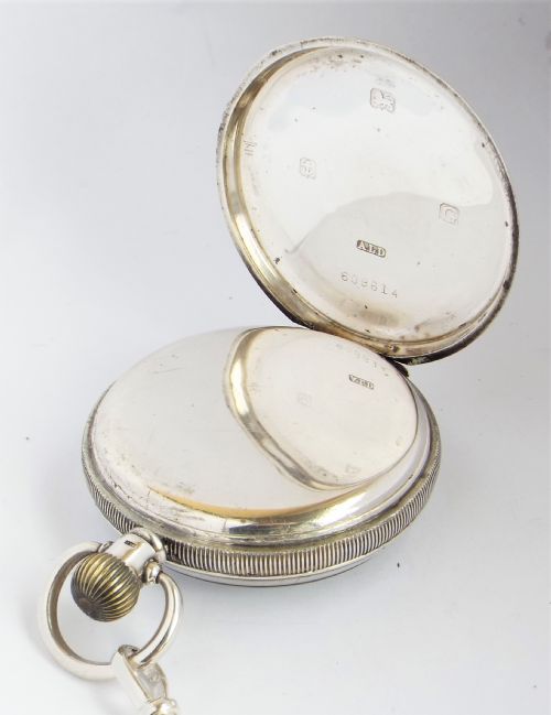 fig 3. 1931 silver pocket watch with chain.