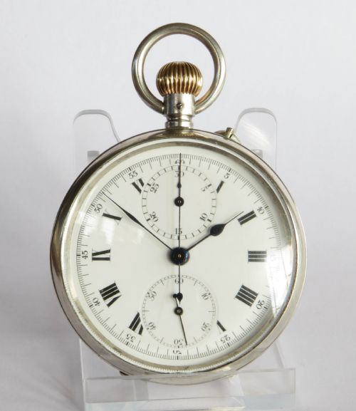 fig 1. Silver chronograph pocket watch, 1917