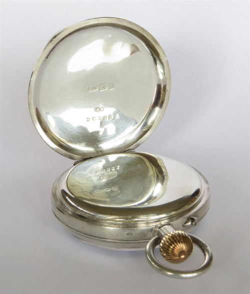fig 3. Silver chronograph pocket watch, 1917