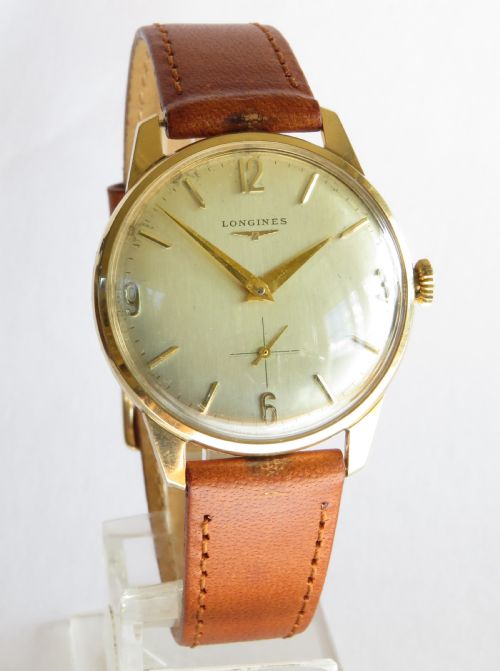 fig 1. Gents 9ct gold Longines wrist watch, 1963