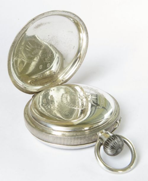 fig 4. Antique silver Sir John Bennett Longines watch