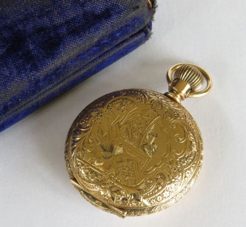 fig 2. Ladies antique Waltham full hunter fob watch