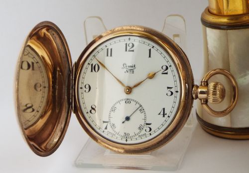 fig 1. An antique Limit No 2 full hunter pocket watch, circa 1920s.