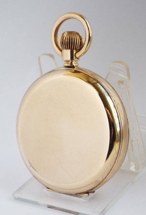 fig 1. Antique 1907 Waltham hunter pocket watch.