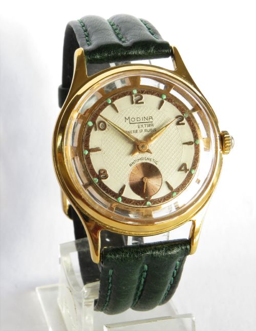 fig 1. Gents 1960s Modina Extra wrist watch.