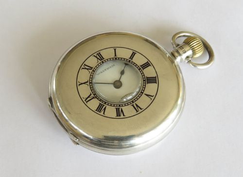Antique Waltham Silver Half Hunter Pocket Watch