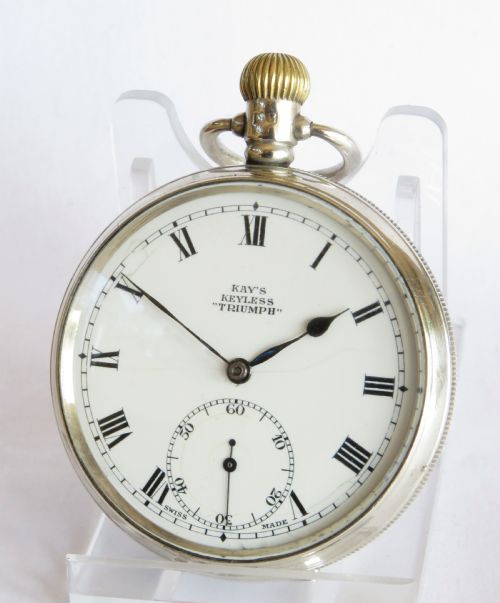 1924 Silver Kays Keyless “Triumph” Pocket Watch