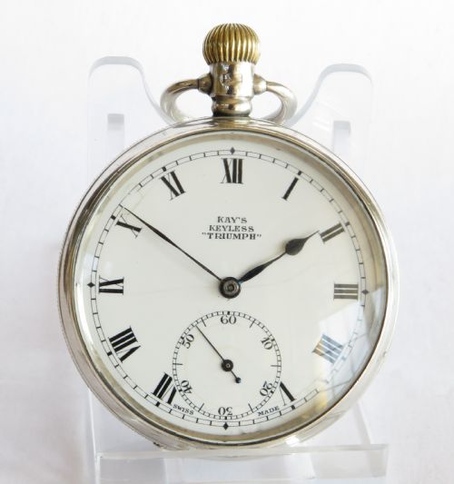 fig 1. 1924 silver Kays Keyless “Triumph” pocket watch