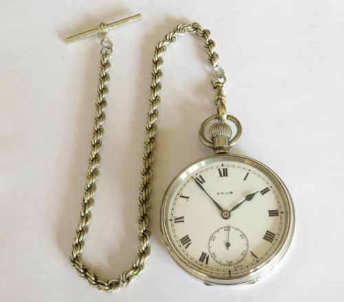 fig 1. 1920s Cyma pocket watch and chain