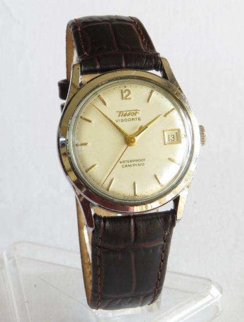 fig 1. Gents 1950s Tissot Visodate Camping wrist watch