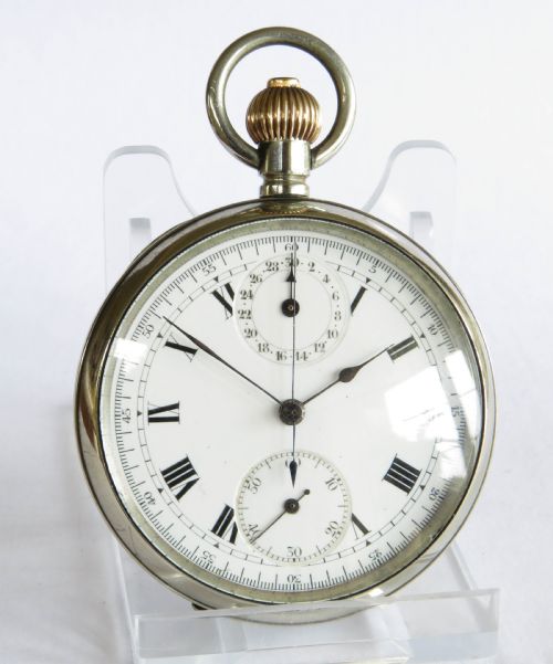 fig 1. Minerva chronograph pocket watch, c1920