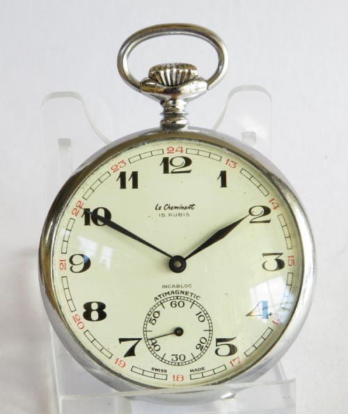 fig 1. 1950s Le Cheminant pocket watch