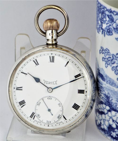 Antique Silver Vertex Pocket Watch, 1907.