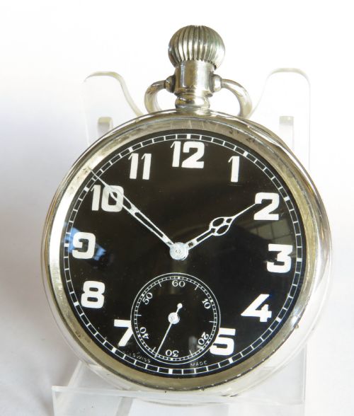 Antique Silver Tavannes Pocket Watch, 1918