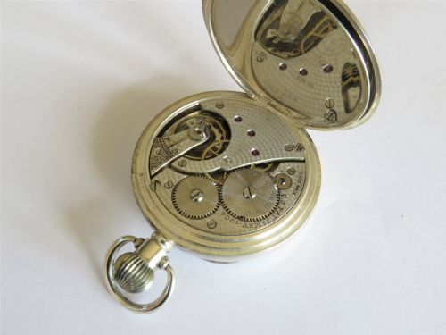 fig 2. Antique silver Tavannes pocket watch, 1918