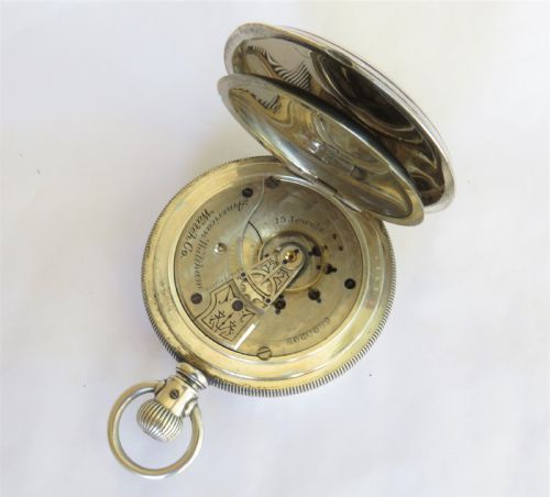 fig 2. Large antique silver Waltham full hunter pocket watch