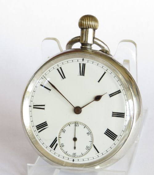 Antique English Silver Pocket Watch, 1906