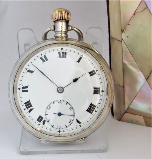 Antique 1911 Swiss Silver Pocket Watch.